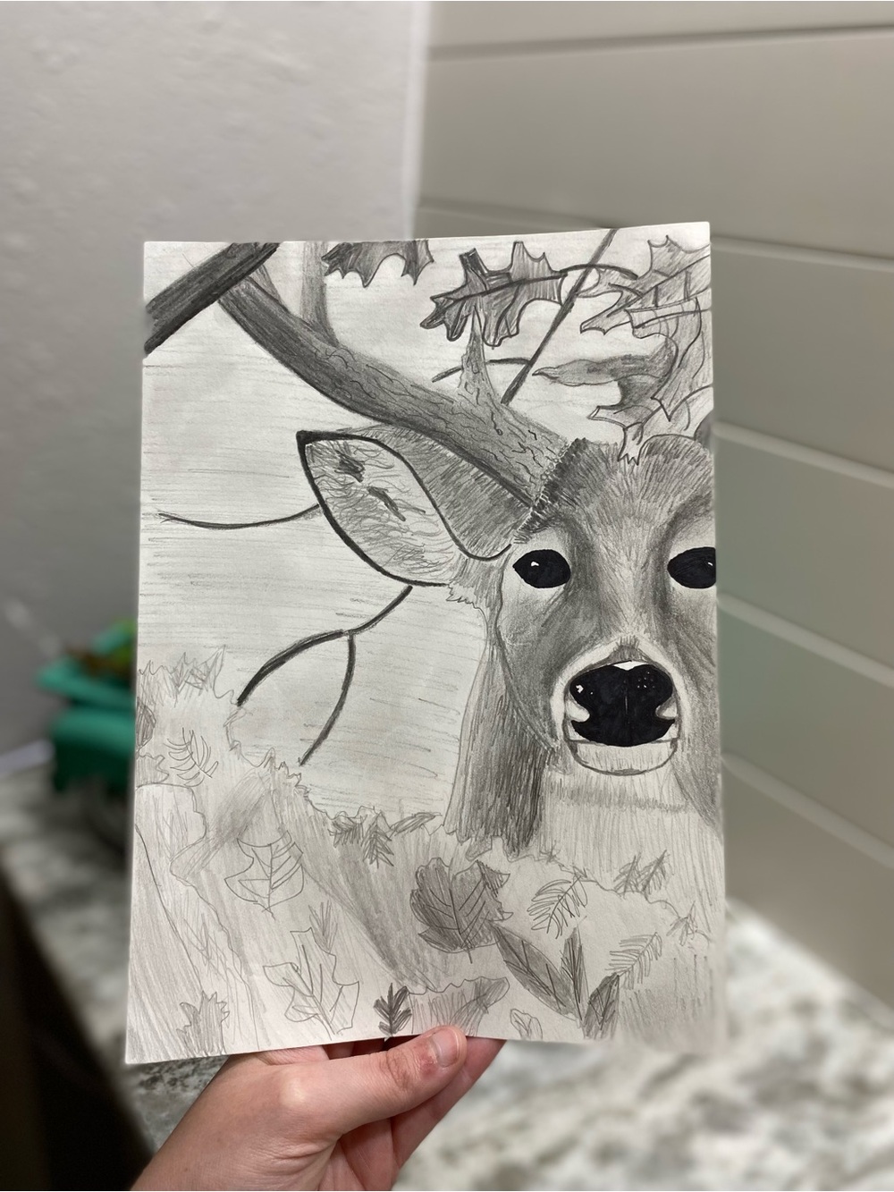 Hand Crafted Deer Illustration *WILL COME FRAMED!!* - Picture 3 of 4